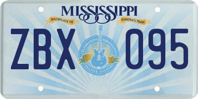 MS license plate ZBX095