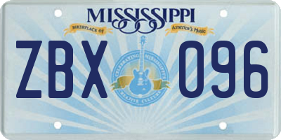 MS license plate ZBX096