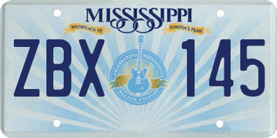 MS license plate ZBX145