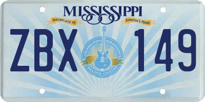 MS license plate ZBX149