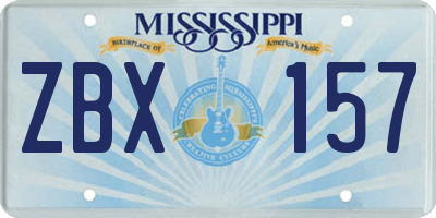 MS license plate ZBX157