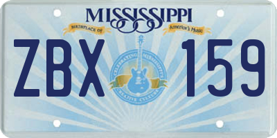 MS license plate ZBX159