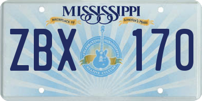 MS license plate ZBX170