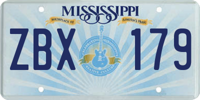 MS license plate ZBX179