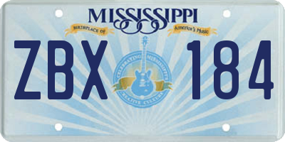 MS license plate ZBX184