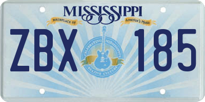 MS license plate ZBX185