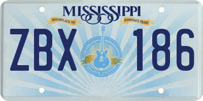 MS license plate ZBX186