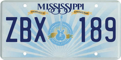 MS license plate ZBX189