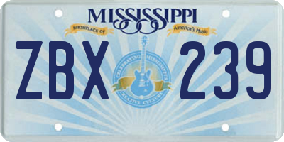 MS license plate ZBX239