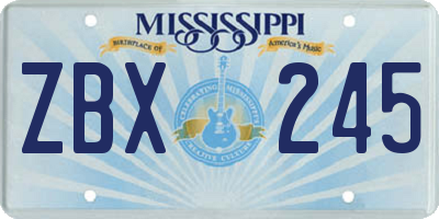 MS license plate ZBX245