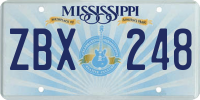 MS license plate ZBX248
