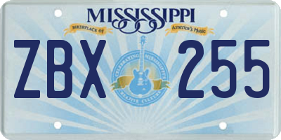 MS license plate ZBX255