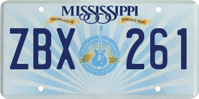 MS license plate ZBX261