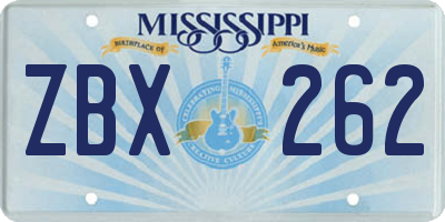 MS license plate ZBX262