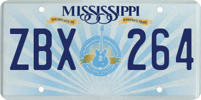 MS license plate ZBX264