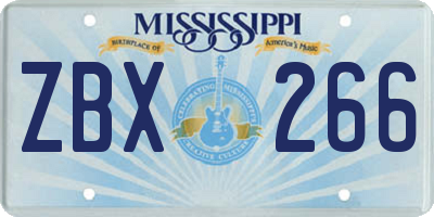 MS license plate ZBX266