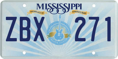MS license plate ZBX271