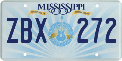 MS license plate ZBX272