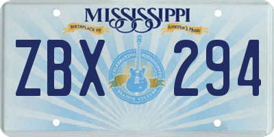 MS license plate ZBX294