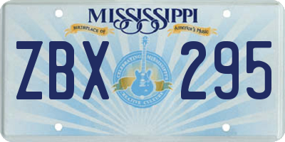 MS license plate ZBX295