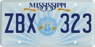 MS license plate ZBX323