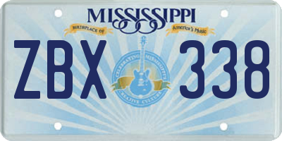 MS license plate ZBX338