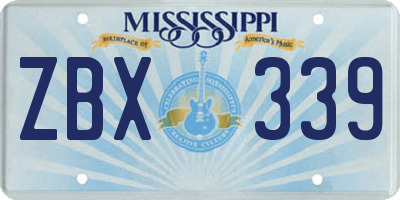 MS license plate ZBX339