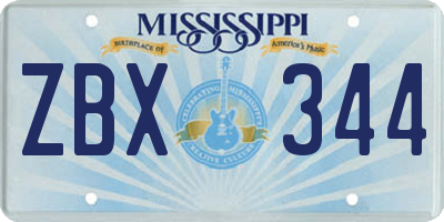 MS license plate ZBX344