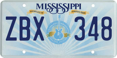 MS license plate ZBX348