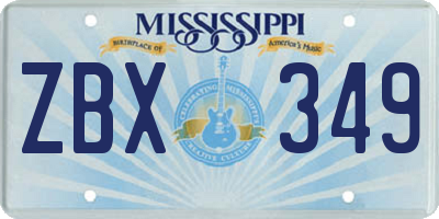 MS license plate ZBX349