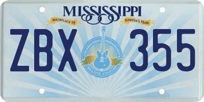 MS license plate ZBX355