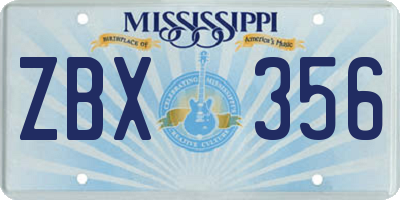 MS license plate ZBX356