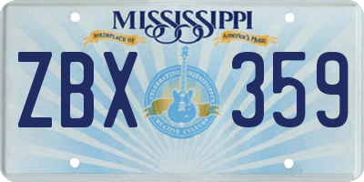 MS license plate ZBX359