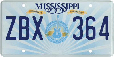 MS license plate ZBX364
