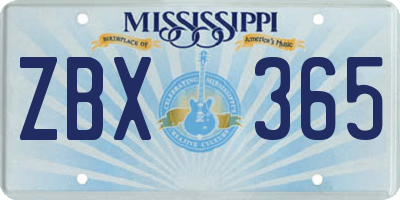 MS license plate ZBX365