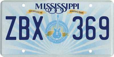 MS license plate ZBX369