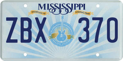 MS license plate ZBX370