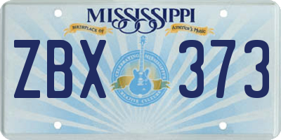 MS license plate ZBX373
