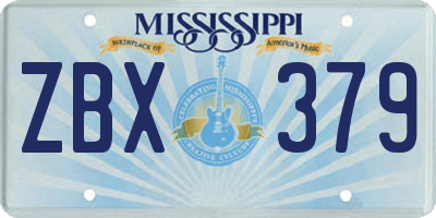 MS license plate ZBX379