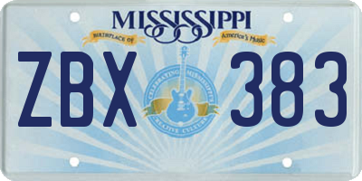 MS license plate ZBX383