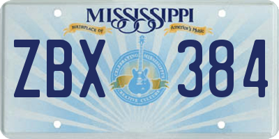 MS license plate ZBX384