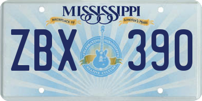 MS license plate ZBX390
