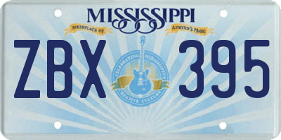 MS license plate ZBX395