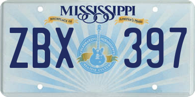 MS license plate ZBX397