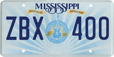 MS license plate ZBX400