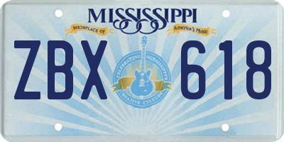MS license plate ZBX618