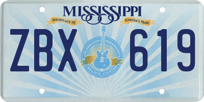 MS license plate ZBX619