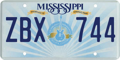MS license plate ZBX744