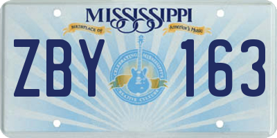 MS license plate ZBY163