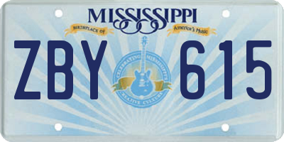 MS license plate ZBY615